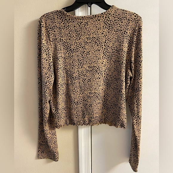 American eagle soft & sexy plush animal print cardigan button front. Large - Picture 5 of 6